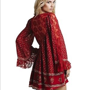 Free People Nomad Child Dress - Red Floral XS/S